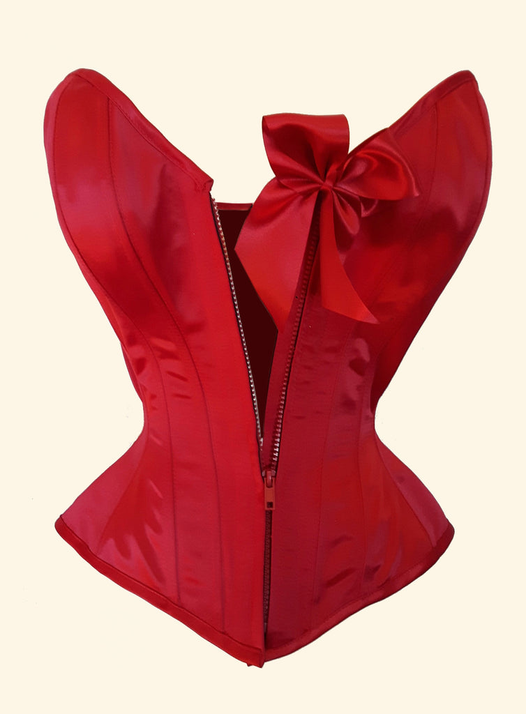Lavish Red Sweetheart Front Zipper Corset – Unspoken Fashion